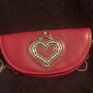 Brighton Red Clutch with Silver Heart Accent